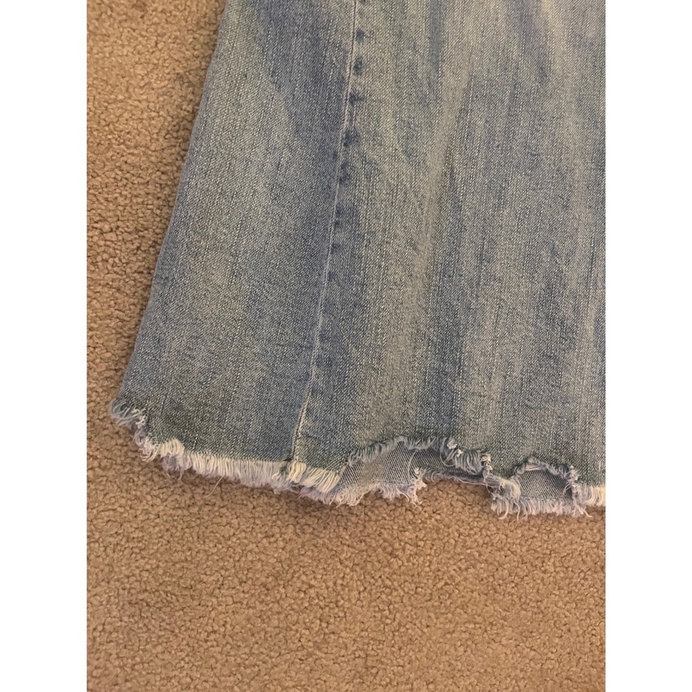 PILCRO Anthropologie The Adi Wide Leg Cropped‎ Jeans Light Wash Chewed Hem- 32 - Picture 12 of 13